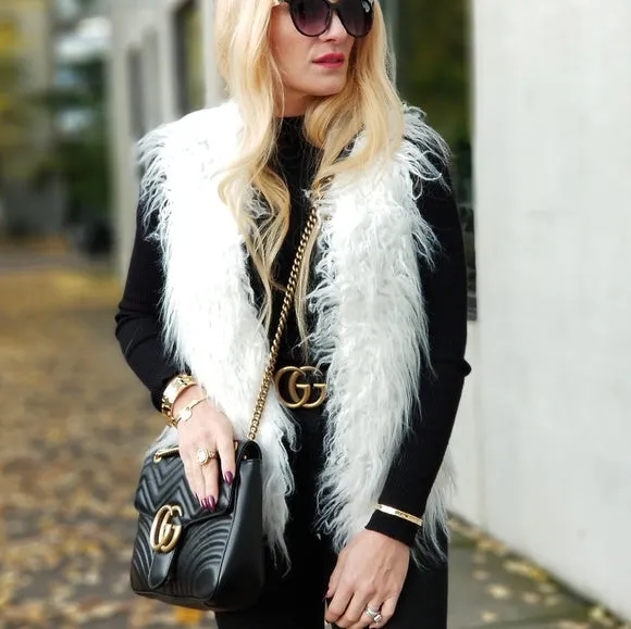 White Faux Fur Vest