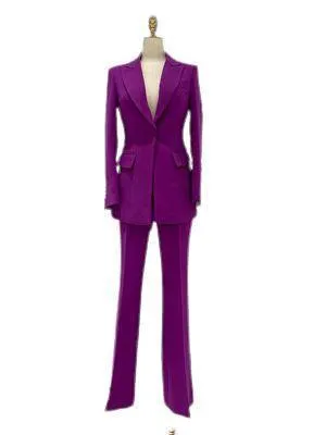 Women Pantsuit, Two Piece Suit, Rose