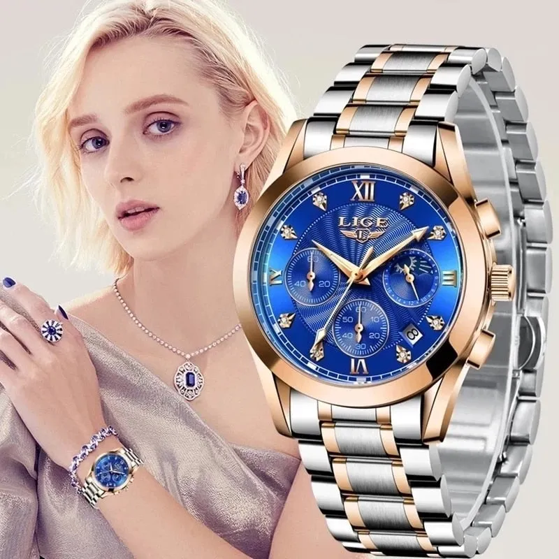 Women's Fashion Casual Creative Complete Calendar Wristwatch