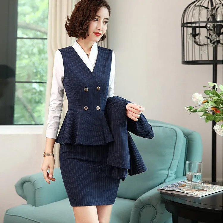 Women's Novelty Striped Formal Office Lady Style Business Suits