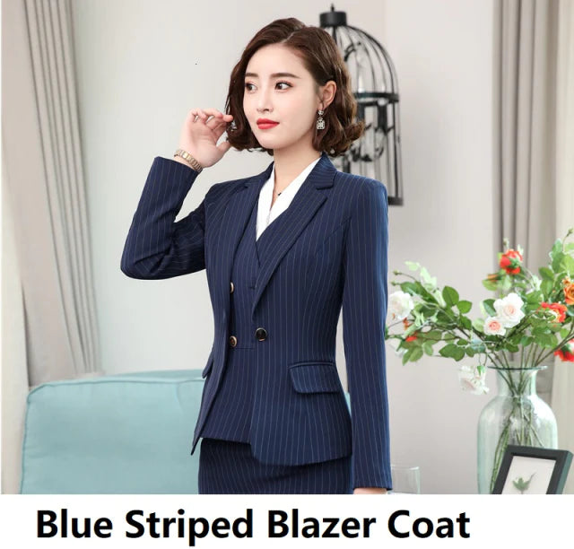 Women's Novelty Striped Formal Office Lady Style Business Suits