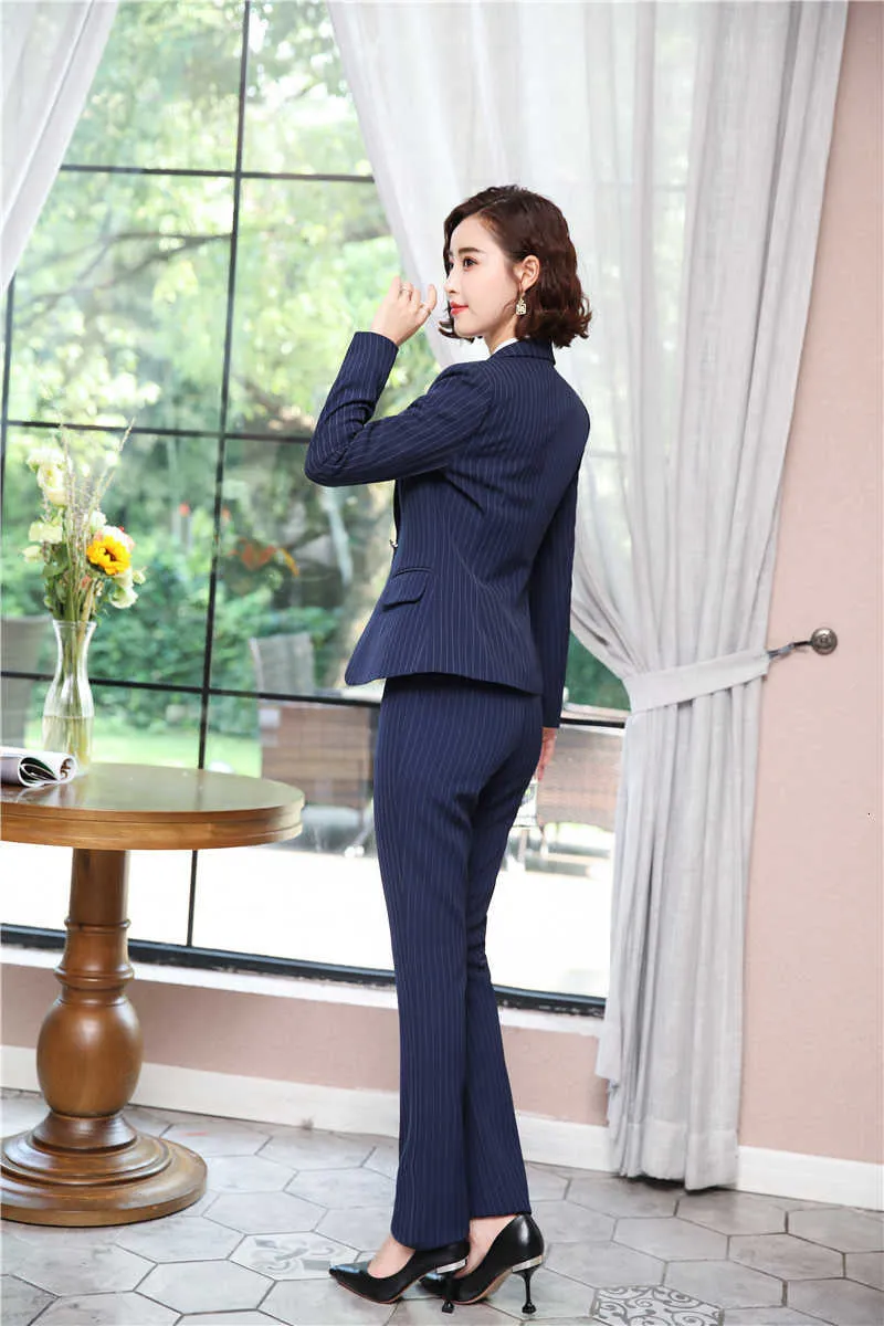 Women's Novelty Striped Formal Office Lady Style Business Suits