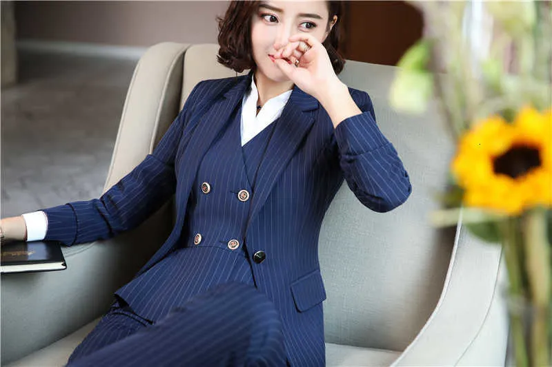 Women's Novelty Striped Formal Office Lady Style Business Suits