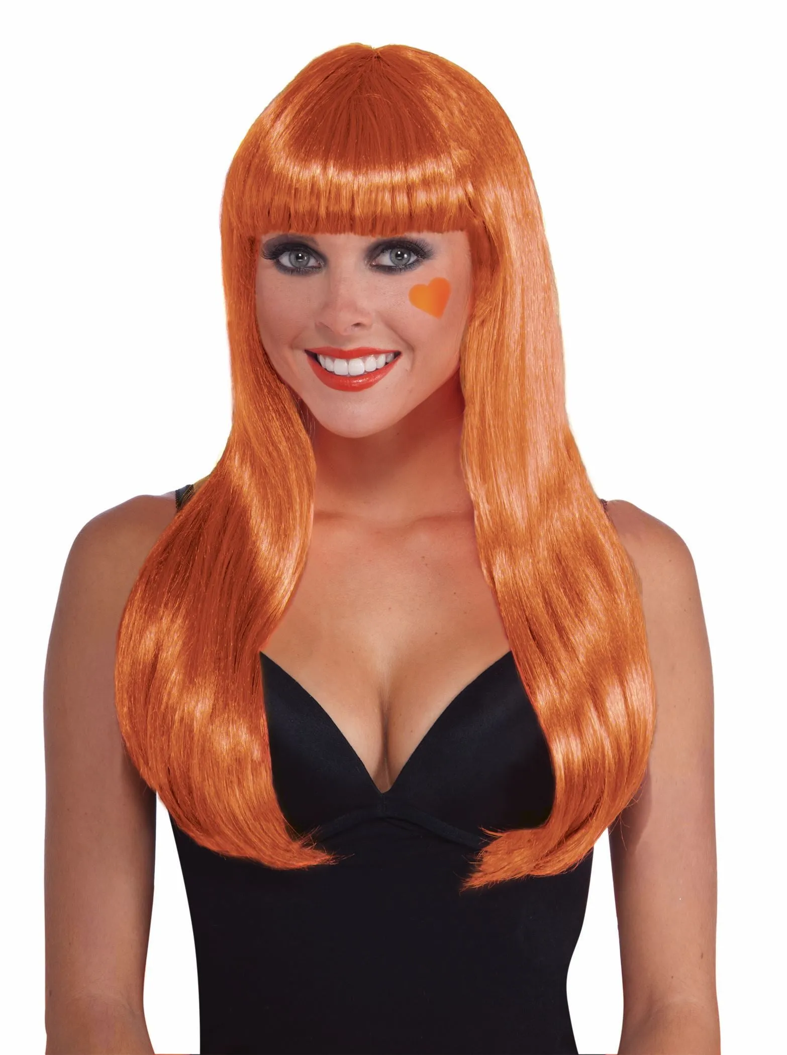 Women's Sassy Long Wig w/Bangs Costume Accessory