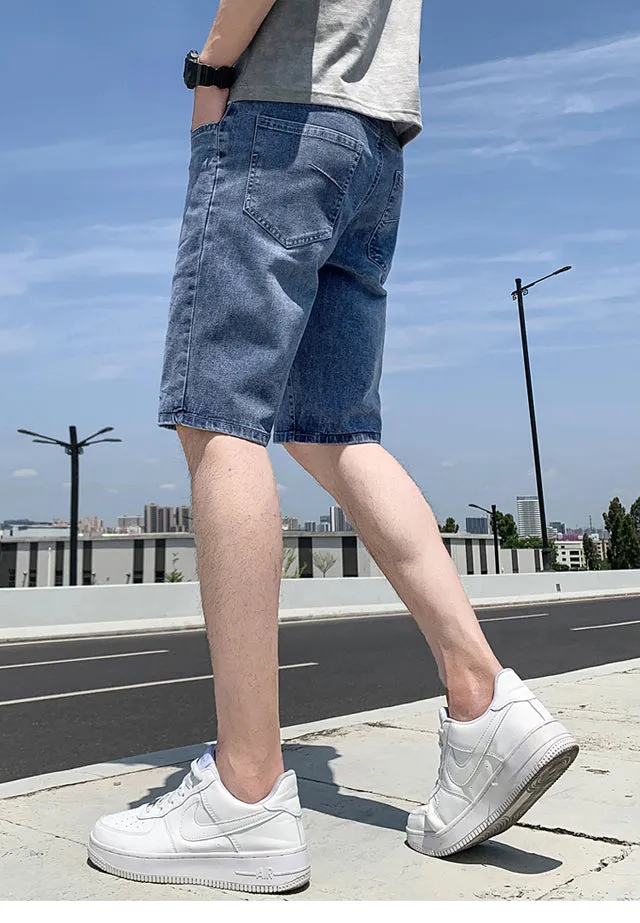 Xituodai Summer Men Ripped Denim Shorts Men's Tide Brand Trend Casual Fashion Five-Point Pants Spirit Boy Shorts Men's Jeans