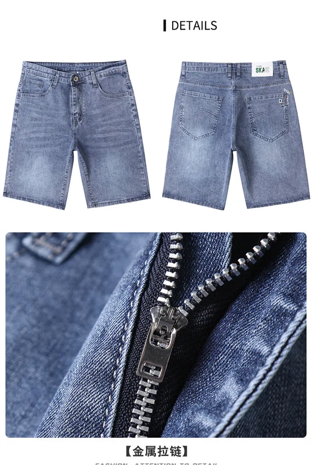 Xituodai Summer Men Ripped Denim Shorts Men's Tide Brand Trend Casual Fashion Five-Point Pants Spirit Boy Shorts Men's Jeans